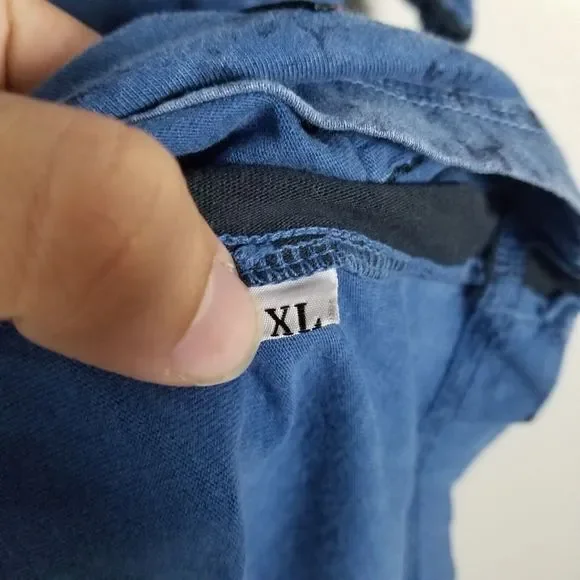 Affliction American Customs Warpath Blue Distressed Skull Graphic T-Shirt Sz XL - Picture 12 of 13